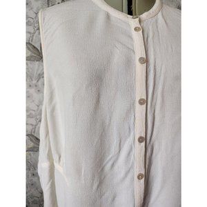 J. Jill Cream Button Up Sleeveless Blouse XL